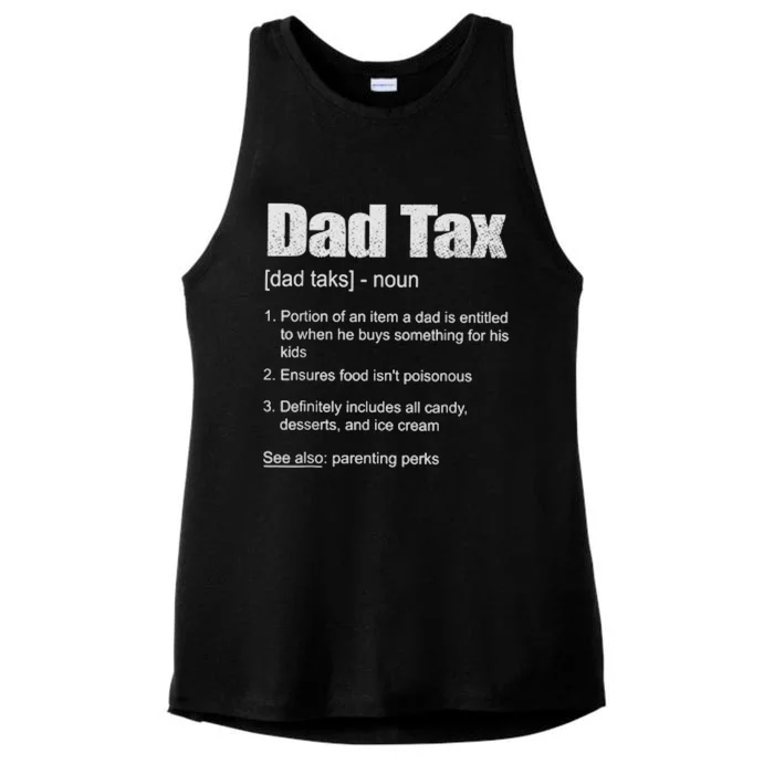 Dad Tax Funny Dad Tax Definition Father's Day Ladies Tri-Blend Wicking Tank