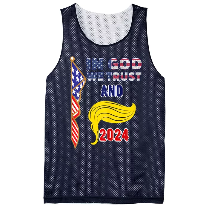 Donald Trump For President 2024 American Flag Mesh Reversible Basketball Jersey Tank