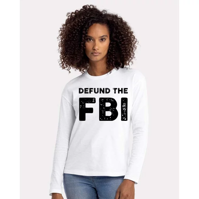 Defund The FBI Design Womens Cotton Relaxed Long Sleeve T-Shirt