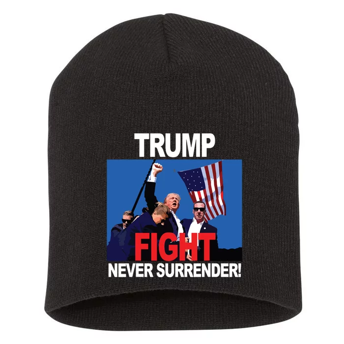 Donald Trump Fist American Flag Trump Fight Short Acrylic Beanie