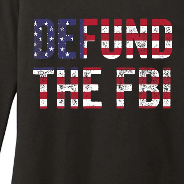 Defund The FBI American Flag Republican Womens CVC Long Sleeve Shirt