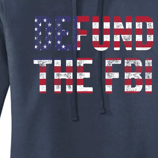 Defund The FBI American Flag Republican Women's Pullover Hoodie