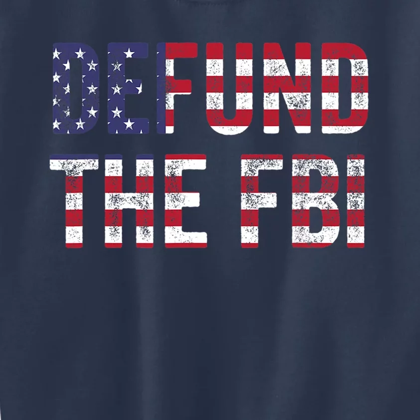 Defund The FBI American Flag Republican Kids Sweatshirt