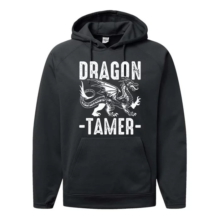 Dragon Tamer funny animal lovers Performance Fleece Hoodie