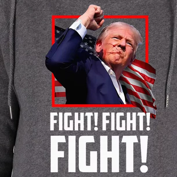 Donald Trump Fight Fighting Fighters Supporters Americans Womens Funnel Neck Pullover Hood