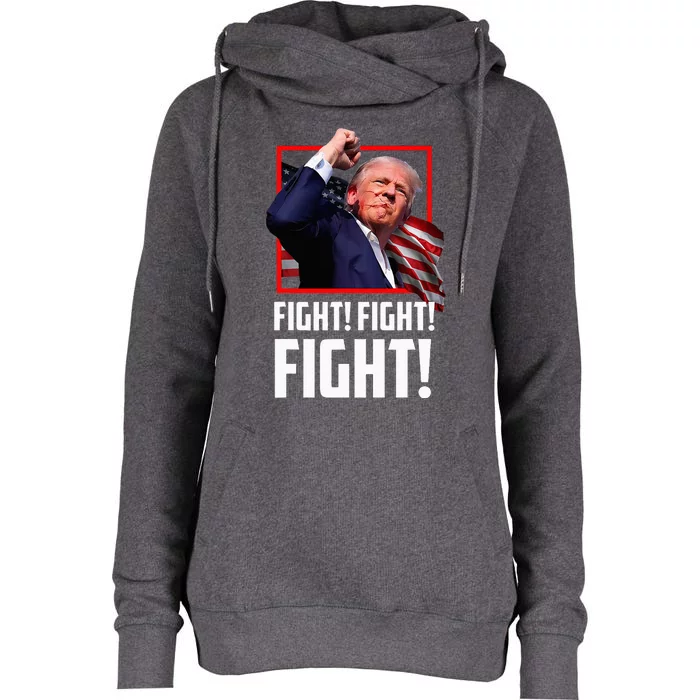 Donald Trump Fight Fighting Fighters Supporters Americans Womens Funnel Neck Pullover Hood