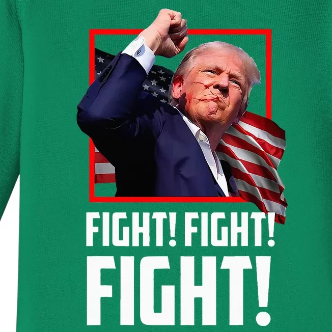 Donald Trump Fight Fighting Fighters Supporters Americans Baby Long Sleeve Bodysuit