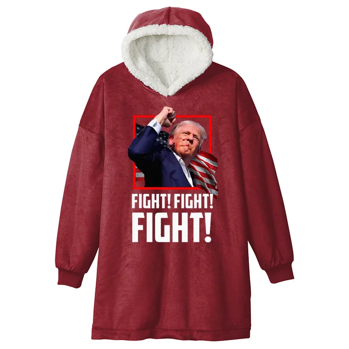 Donald Trump Fight Fighting Fighters Supporters Americans Hooded Wearable Blanket