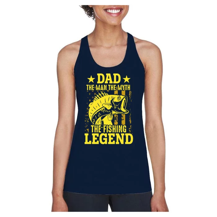 Dad The Fishing Legend Women's Racerback Tank