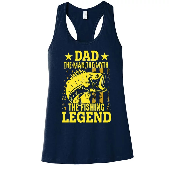 Dad The Fishing Legend Women's Racerback Tank