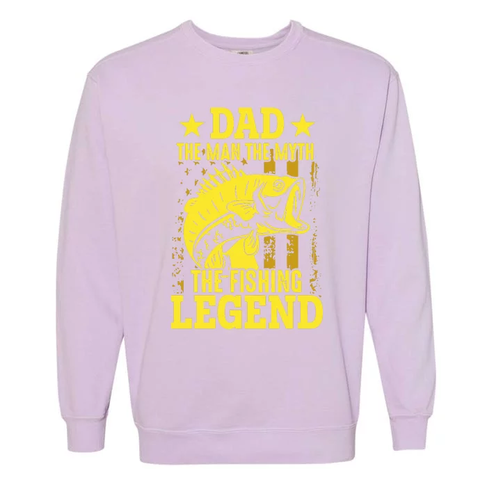 Dad The Fishing Legend Garment-Dyed Sweatshirt