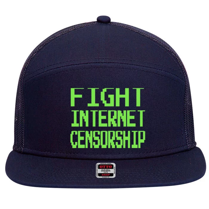 Defend The First Adt Fight Internet Censorship Meme Cool Gift 7 Panel Mesh Trucker Snapback Hat