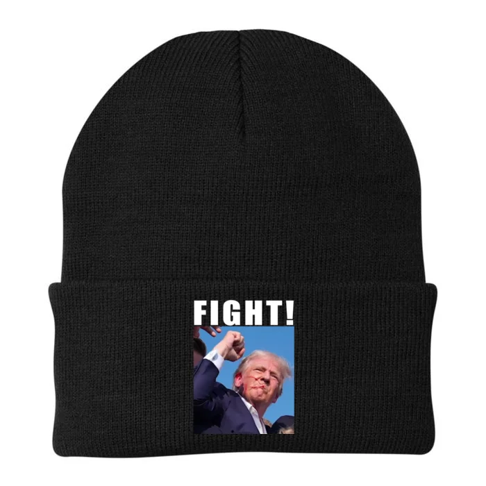 Donald Trump Fight! Trump Shot Trump Rally 7 13 2024 Knit Cap Winter Beanie