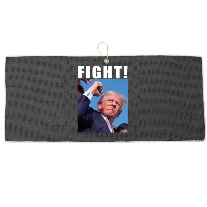 Donald Trump Fight! Trump Shot Trump Rally 7 13 2024 Large Microfiber Waffle Golf Towel