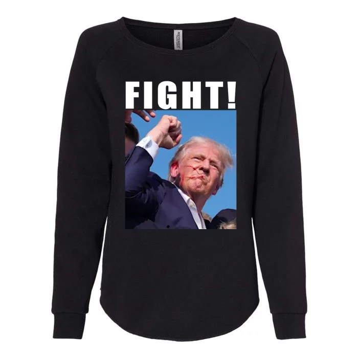 Donald Trump Fight! Trump Shot Trump Rally 7 13 2024 Womens California Wash Sweatshirt