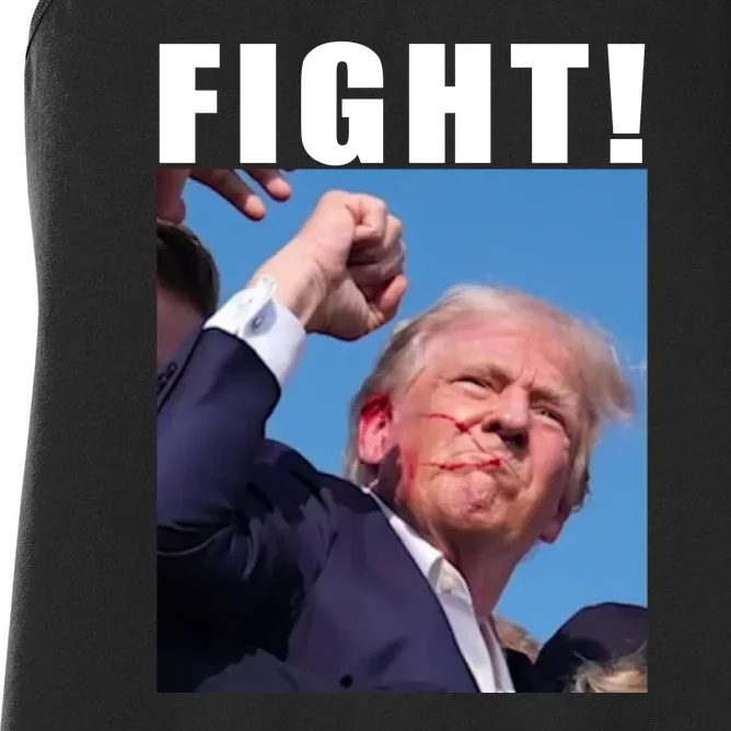 Donald Trump Fight! Trump Shot Trump Rally 7 13 2024 Women's Racerback Tank