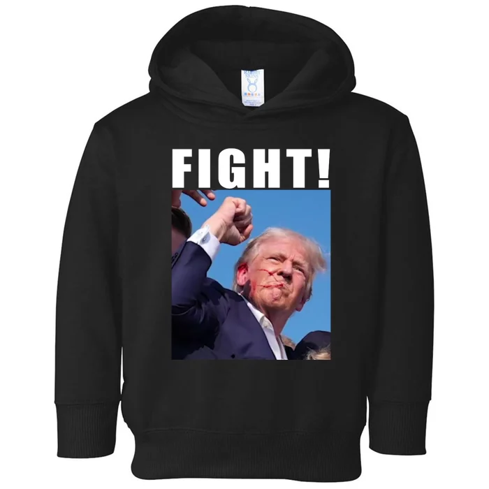 Donald Trump Fight! Trump Shot Trump Rally 7 13 2024 Toddler Hoodie