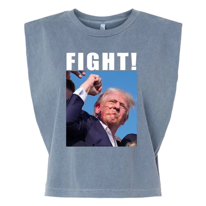 Donald Trump Fight! Trump Shot Trump Rally 7 13 2024 Garment-Dyed Women's Muscle Tee