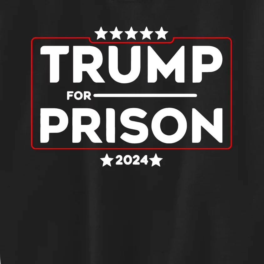 Donald Trump For Prison 2024 Trump In Jail Funny Prison Go Straight To Jail Kids Sweatshirt