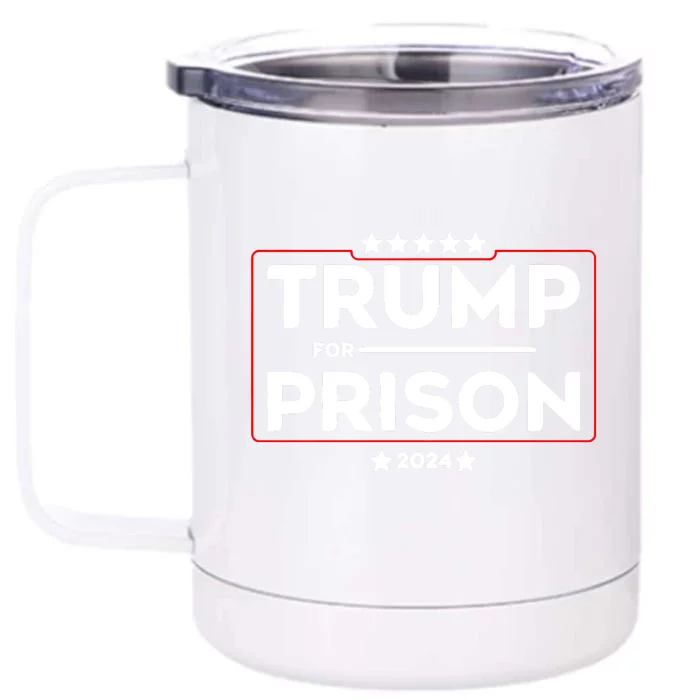 Donald Trump For Prison 2024 Trump In Jail Funny Prison Go Straight To Jail Front & Back 12oz Stainless Steel Tumbler Cup