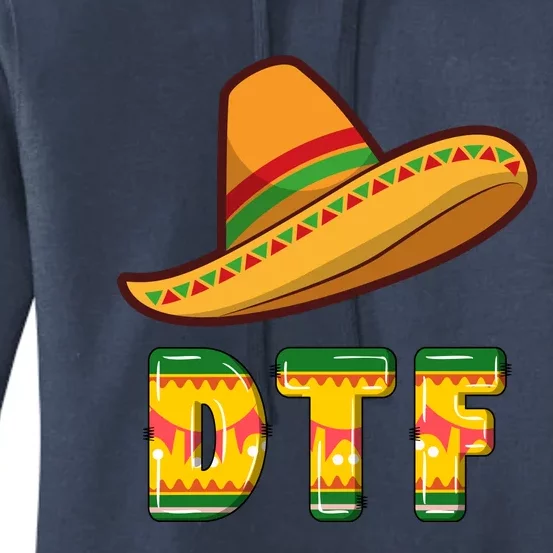 Down To Fiesta Funny Mexican Party Funny Cinco De Mayo Women's Pullover Hoodie