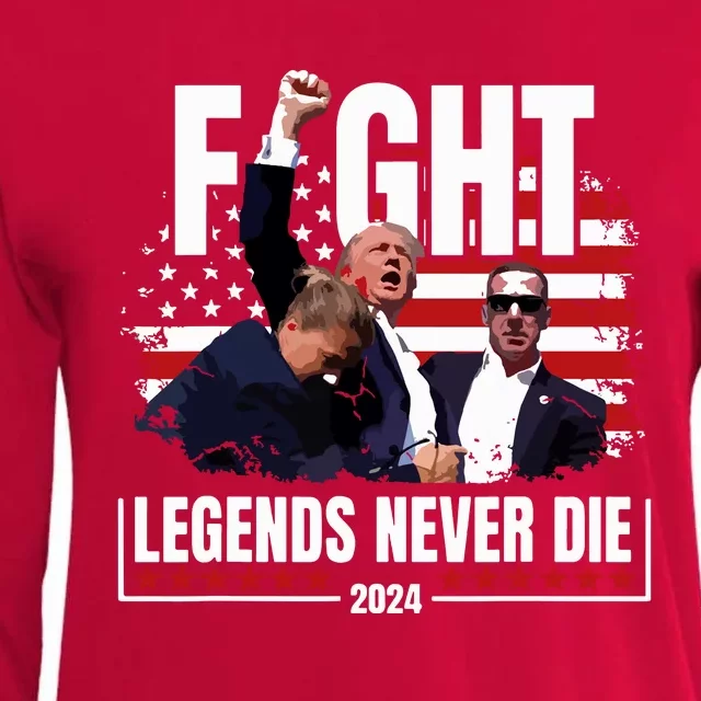 Donald Trump Fight Fighting Fighters Supporters Americans Womens Cotton Relaxed Long Sleeve T-Shirt