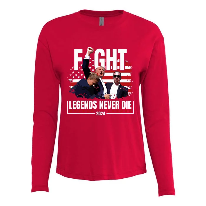 Donald Trump Fight Fighting Fighters Supporters Americans Womens Cotton Relaxed Long Sleeve T-Shirt