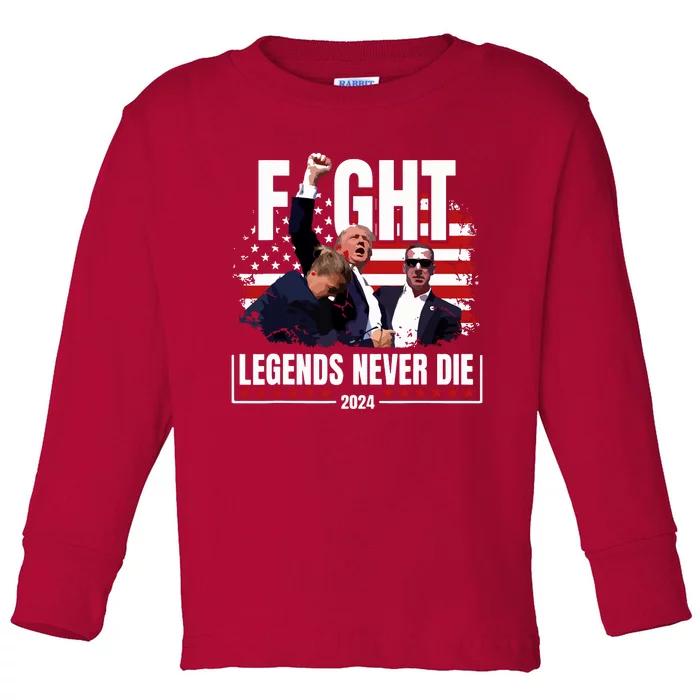 Donald Trump Fight Fighting Fighters Supporters Americans Toddler Long Sleeve Shirt