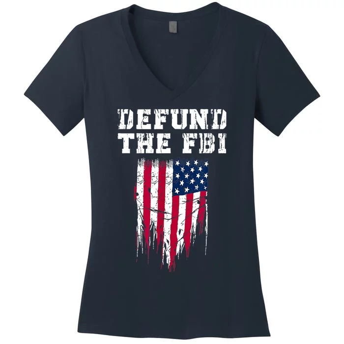 Defund The FBI Federal Bureau Anti FBI Corruption Women's V-Neck T-Shirt