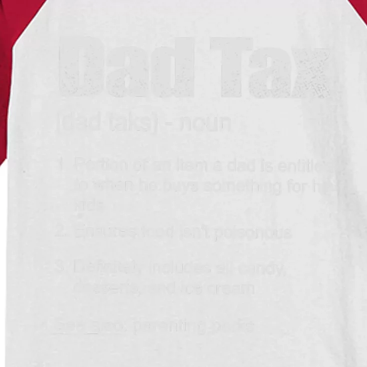 Dad Tax Funny Dad Tax Definition Father's Day Kids Colorblock Raglan Jersey