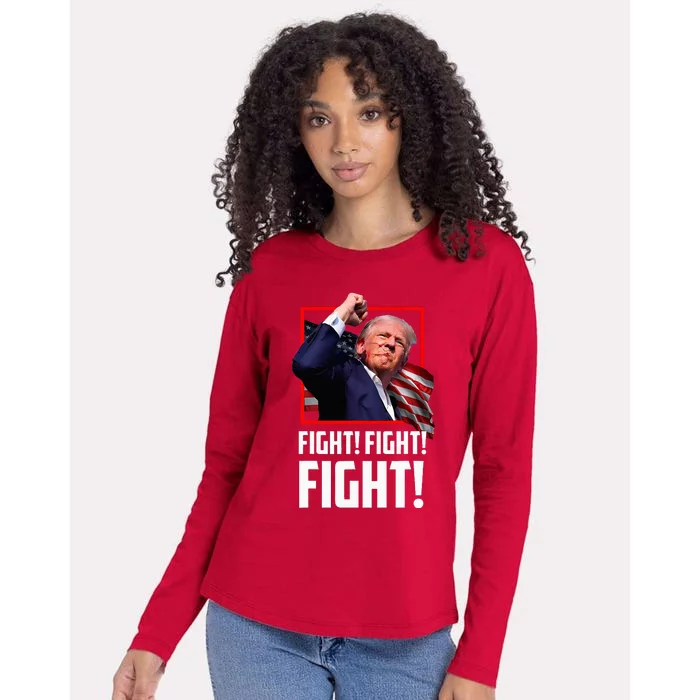 Donald Trump Fight Fighting Fighters Supporters Americans Womens Cotton Relaxed Long Sleeve T-Shirt