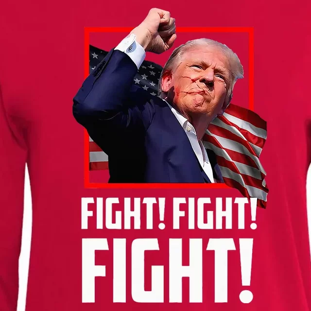 Donald Trump Fight Fighting Fighters Supporters Americans Womens Cotton Relaxed Long Sleeve T-Shirt