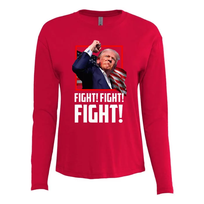 Donald Trump Fight Fighting Fighters Supporters Americans Womens Cotton Relaxed Long Sleeve T-Shirt