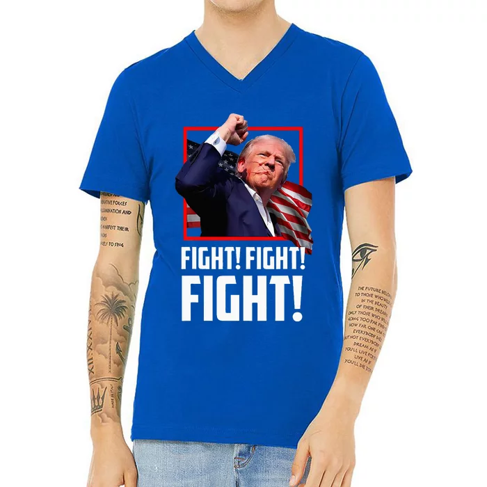 Donald Trump Fight Fighting Fighters Supporters Americans V-Neck T-Shirt