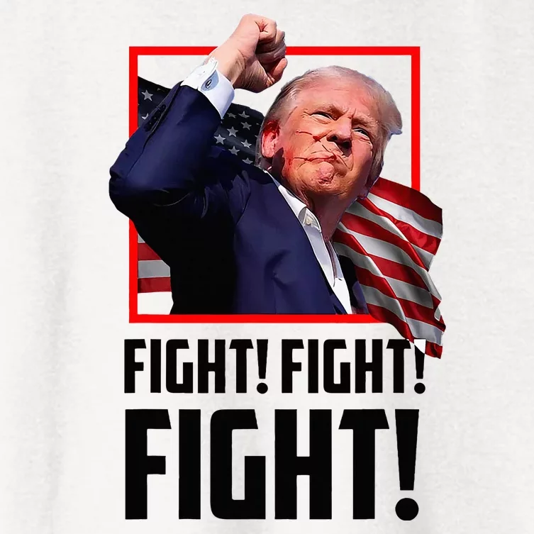 Donald Trump Fight Fighting Fighters Supporters Americans Women's Crop Top Tee