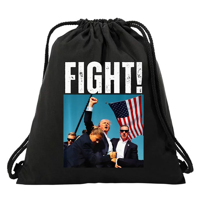 Donald Trump Fight Fist 2024 Premium Drawstring Bag