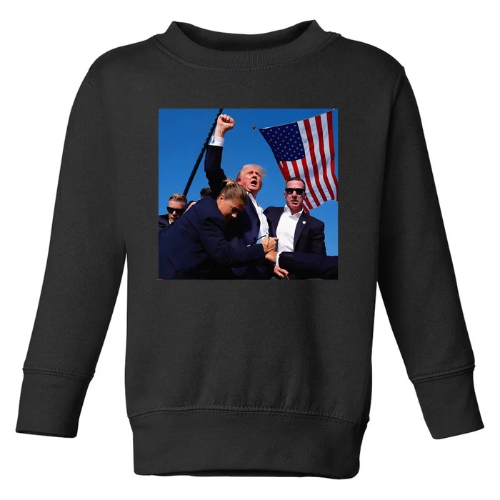 Donald Trump Fight Fist 2024 Toddler Sweatshirt