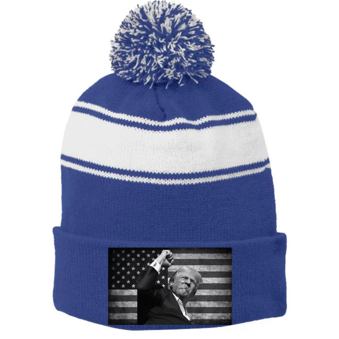 Donald Trump Fight For Freedom Stripe Pom Pom Beanie