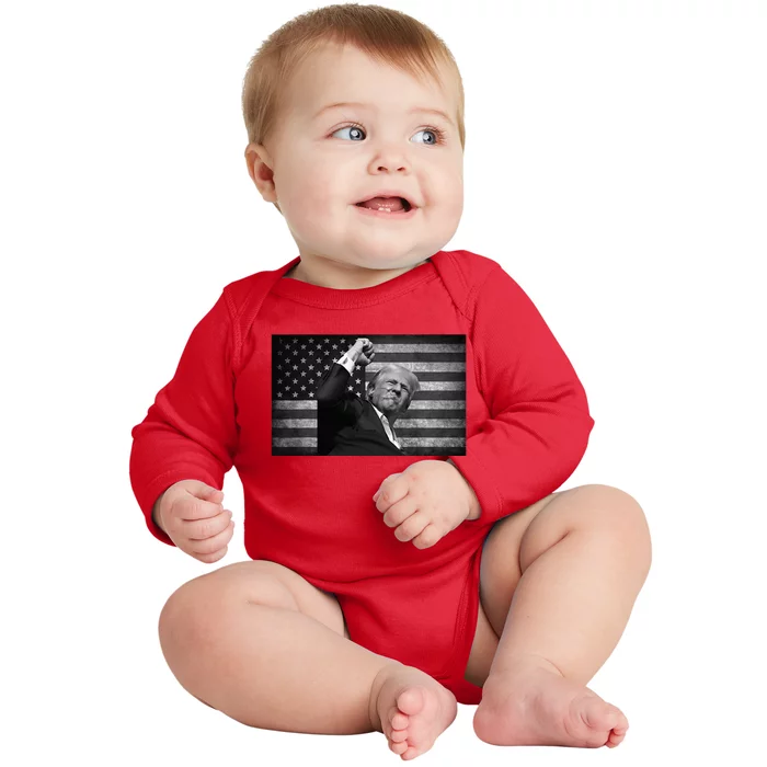 Donald Trump Fight For Freedom Baby Long Sleeve Bodysuit