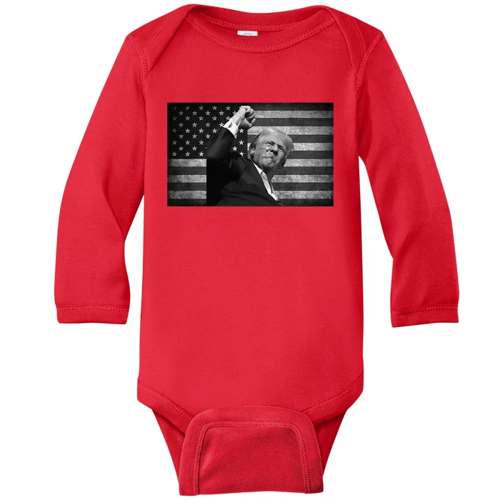 Donald Trump Fight For Freedom Baby Long Sleeve Bodysuit