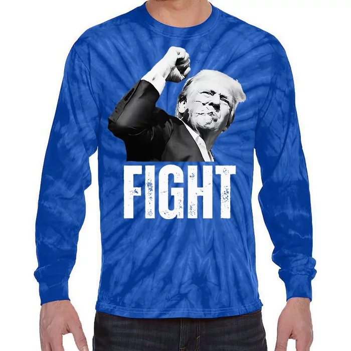 Donald Trump Fist Pump Donald Trump Shooting Tie-Dye Long Sleeve Shirt