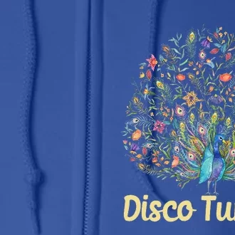 Disco Turkey Funny Peacock Feathers Fancy Thanksgiving Day Full Zip Hoodie