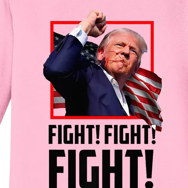 Donald Trump Fight Fighting Fighters Supporters Americans Baby Long Sleeve Bodysuit