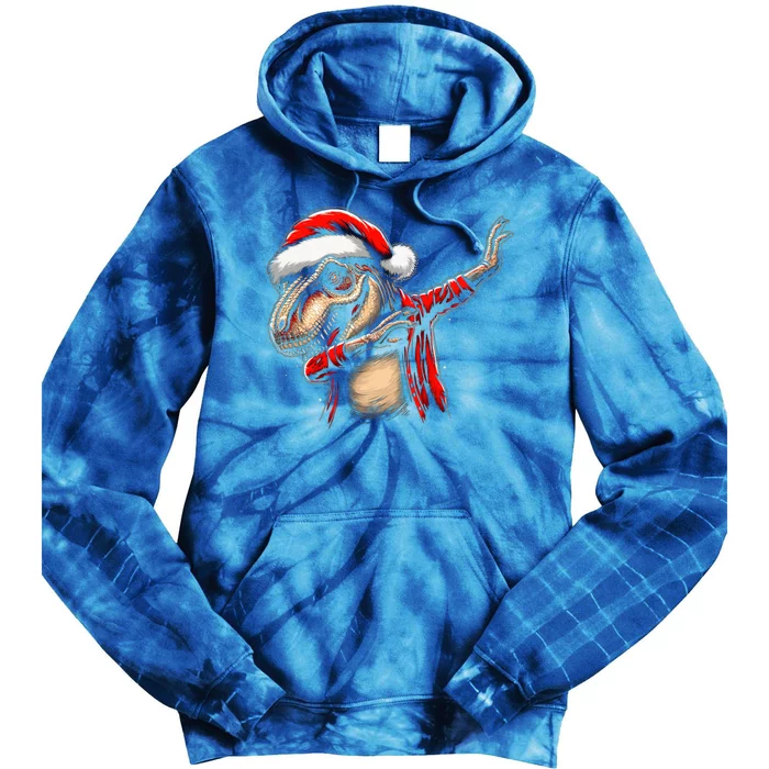 Dabbing Trex Funny Christmas Dab Dance Funny Christmas Cute Gift Tie Dye Hoodie