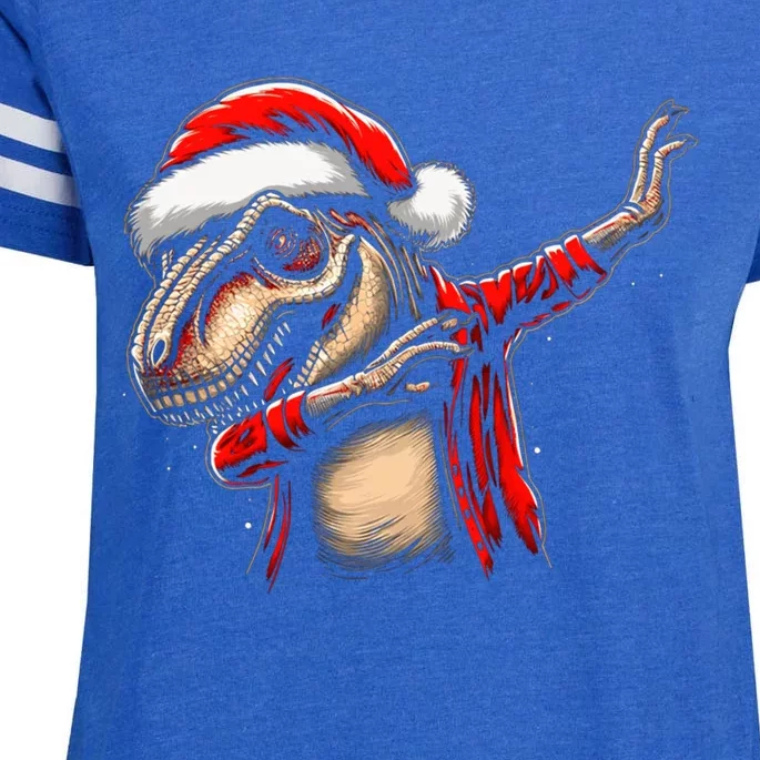 Dabbing Trex Funny Christmas Dab Dance Funny Christmas Cute Gift Enza Ladies Jersey Football T-Shirt