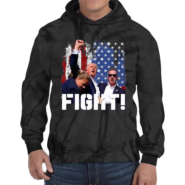 Donald Trump Fist Pump Trump 2024 Fight Tie Dye Hoodie