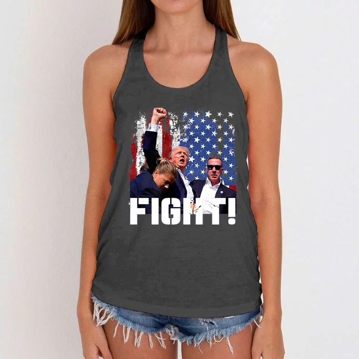 Donald Trump Fist Pump Trump 2024 Fight Women's Knotted Racerback Tank