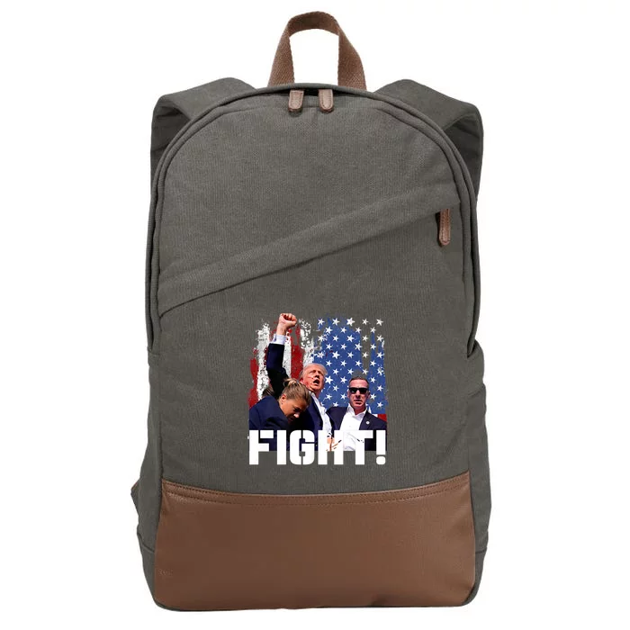 Donald Trump Fist Pump Trump 2024 Fight Cotton Canvas Backpack