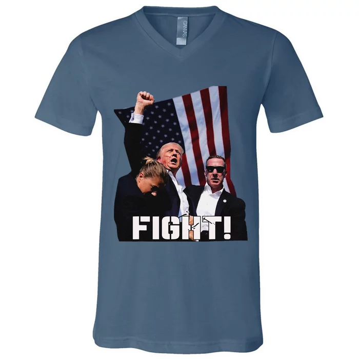 Donald Trump Fight Fighting Fighters Supporters Americans V-Neck T-Shirt