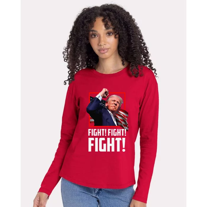 Donald Trump Fight Fighting Fighters Supporters Americans Womens Cotton Relaxed Long Sleeve T-Shirt